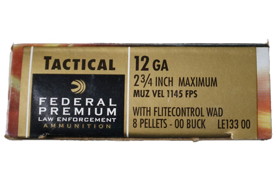 FEDERAL AMMUNITION 12 Gauge 00 Buck Lead Police Trade 5/Box